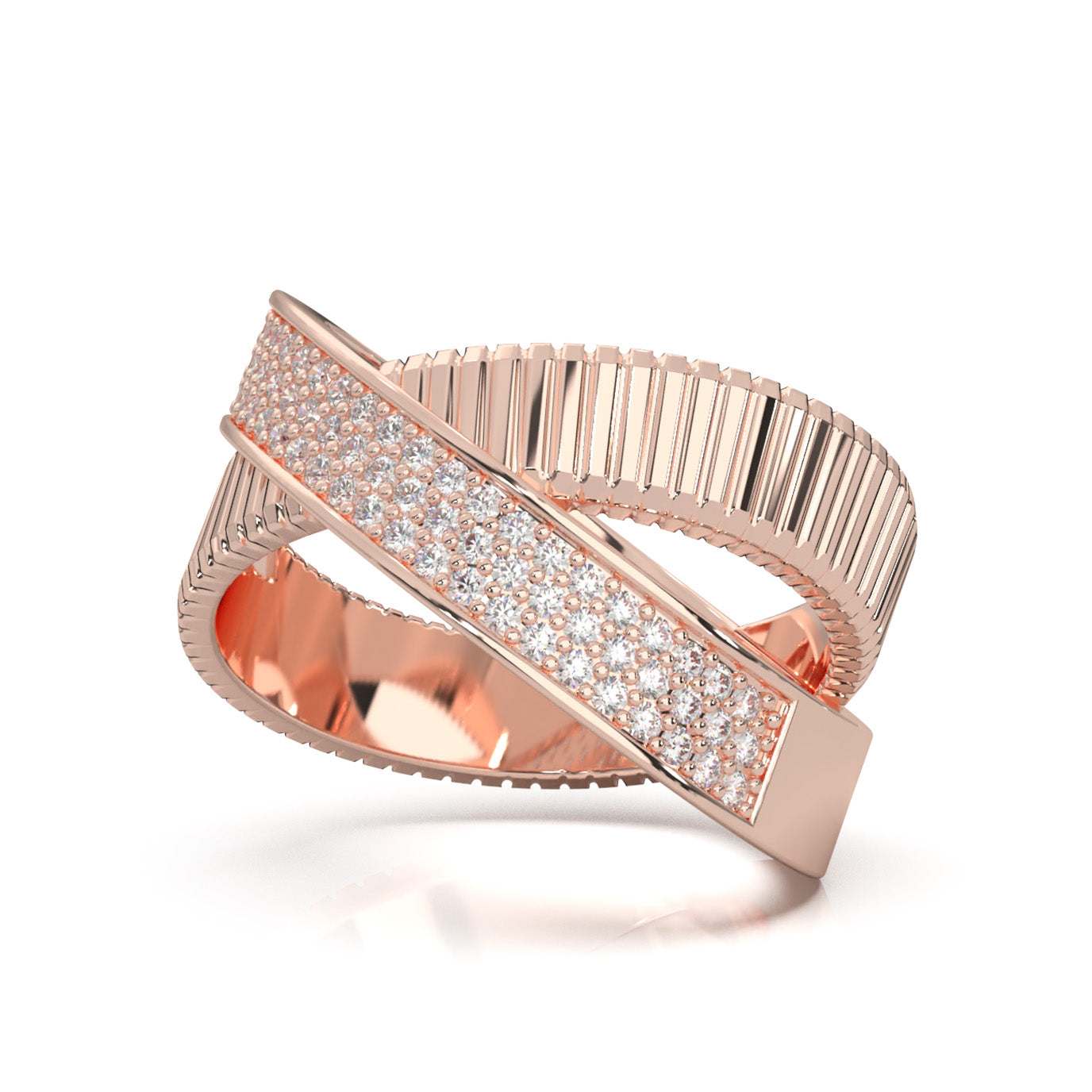 0.66 ct Natural Diamond Fancy Rings in 14k Rose Gold