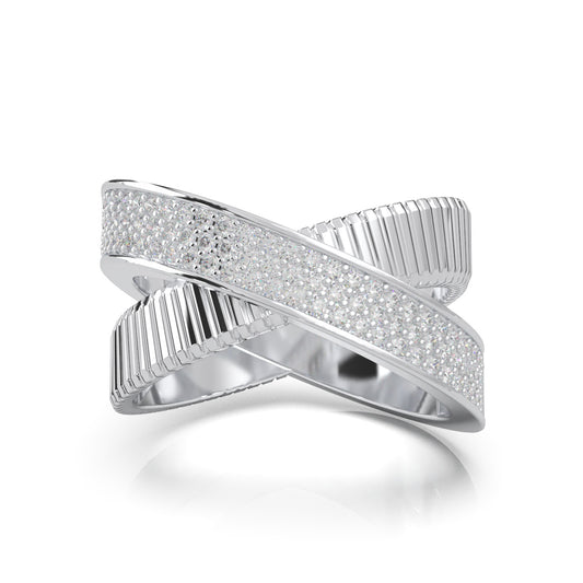 0.66 ct Moissanite Fancy Rings in 10k White Gold