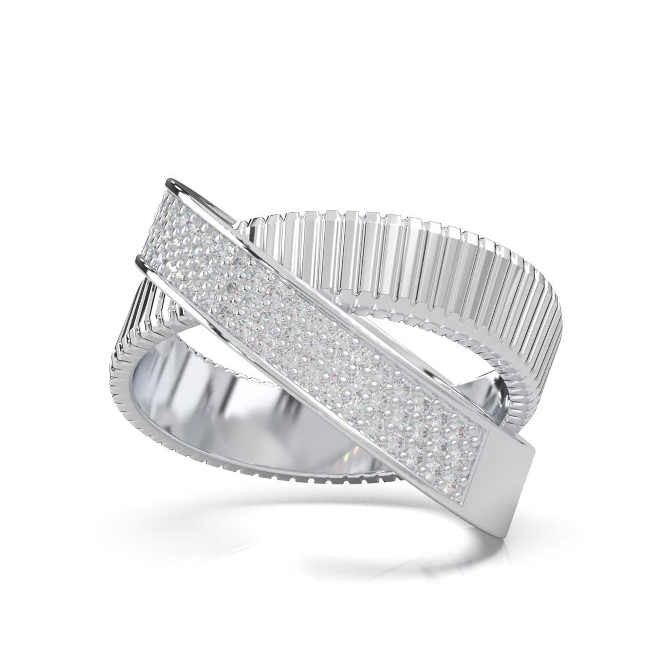 0.66 ct Natural Diamond Fancy Rings in 14k White Gold