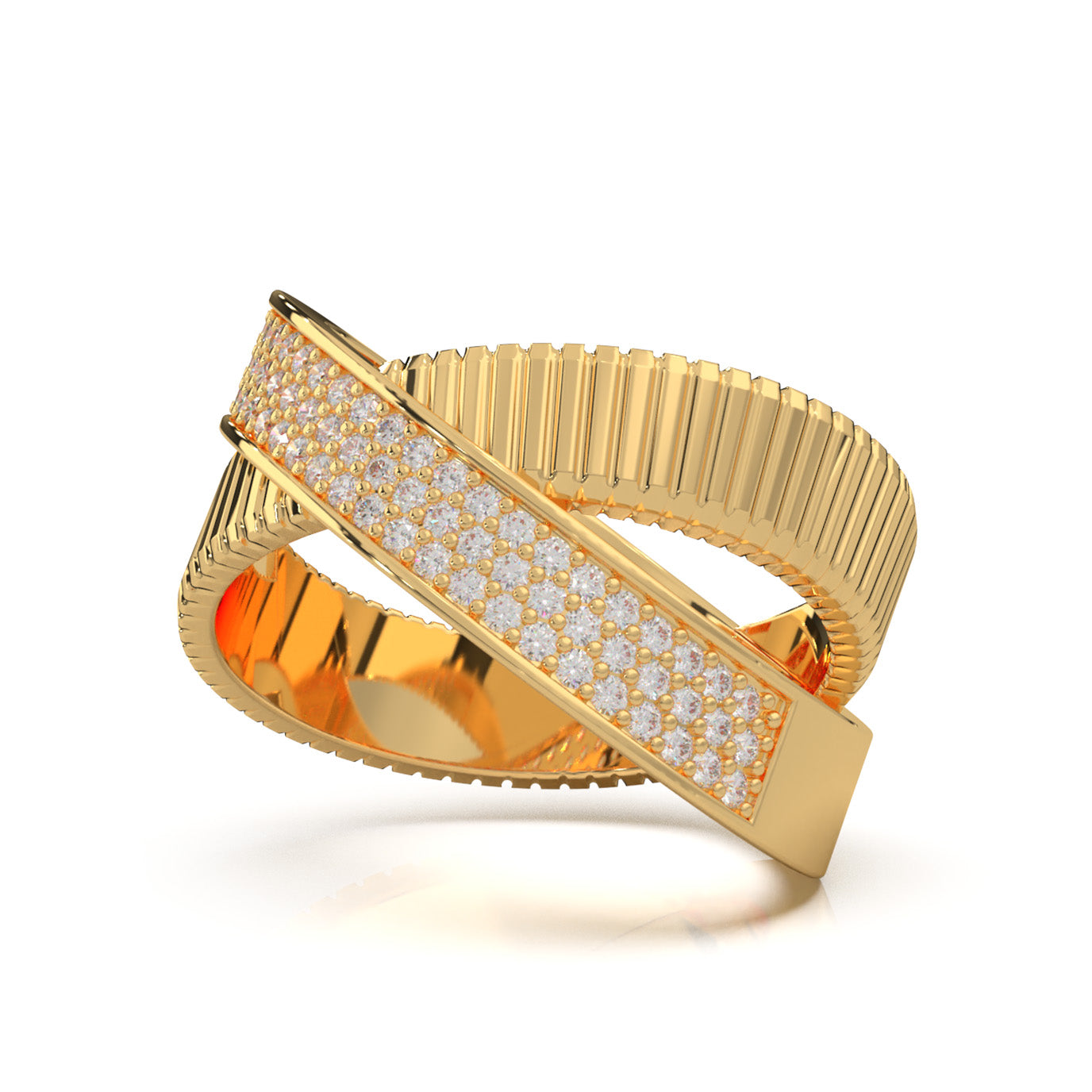 0.66 ct Moissanite Fancy Rings in 14k Yellow Gold
