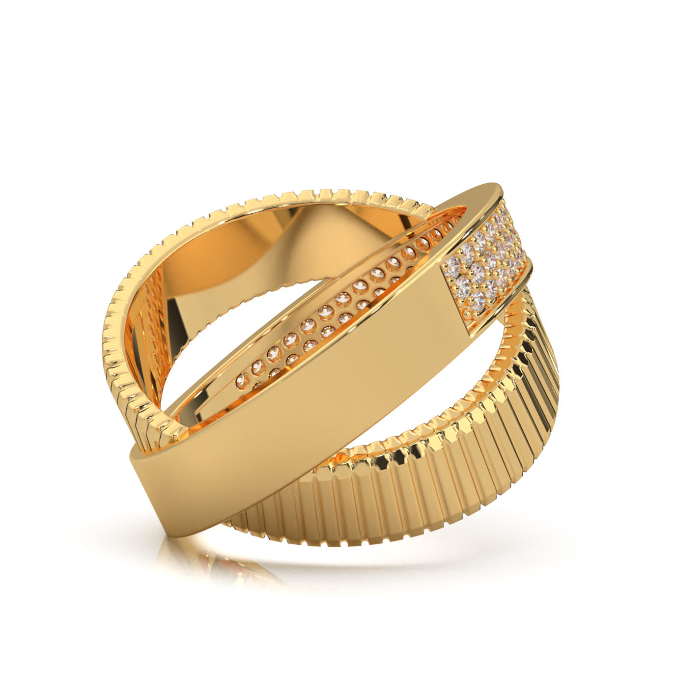 0.66 ct Natural Diamond Fancy Rings in 14k Yellow Gold