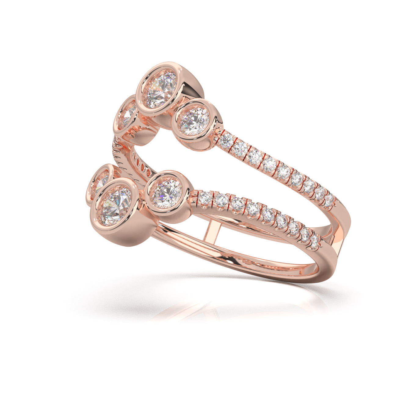 0.80 ct Lab Grown Diamond Fancy Rings in 14k Rose Gold