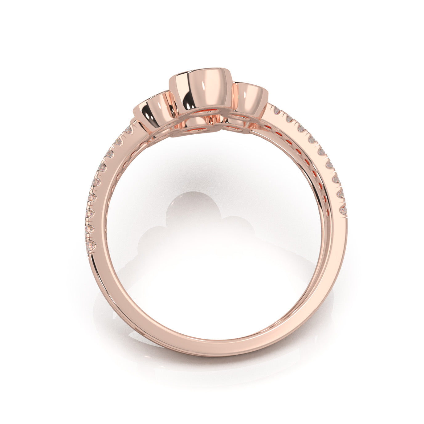 0.80 ct Moissanite Fancy Rings in 10k Rose Gold