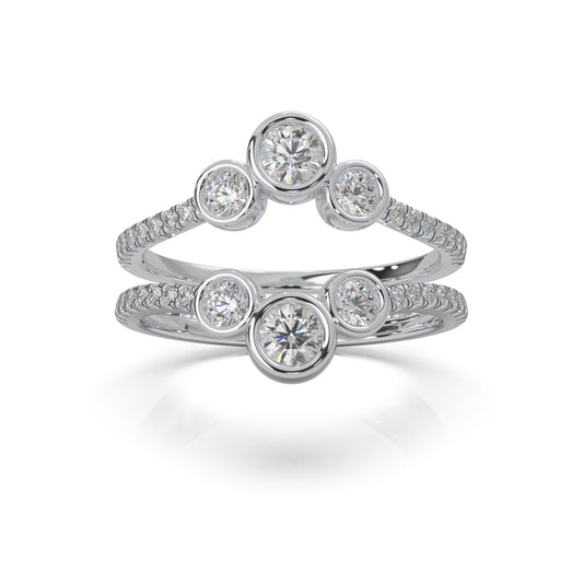 0.80 ct Moissanite Fancy Rings in 10k White Gold