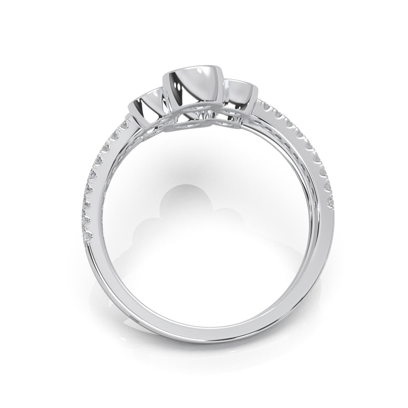 0.80 ct Moissanite Fancy Rings in 10k White Gold