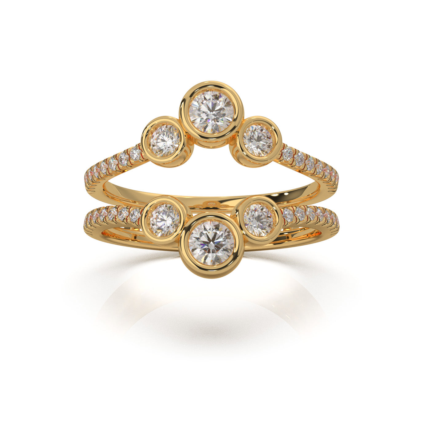 0.80 ct Moissanite Fancy Rings in 14k Yellow Gold