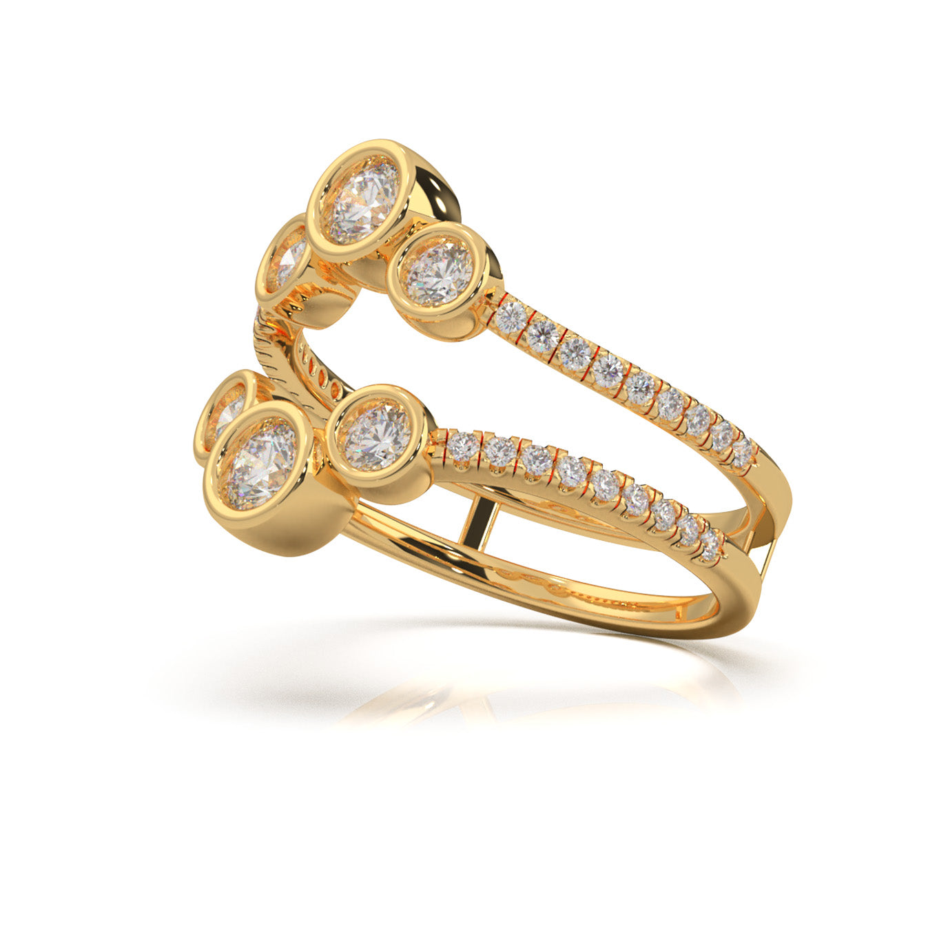 0.80 ct Natural Diamond Fancy Rings in 10k Yellow Gold
