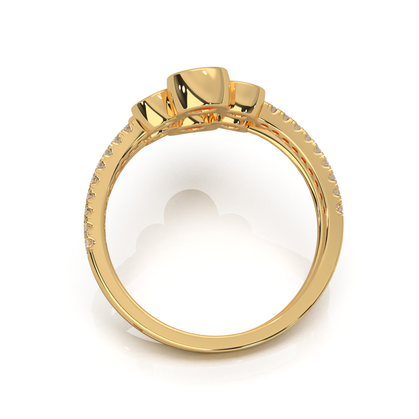 0.80 ct Moissanite Fancy Rings in 14k Yellow Gold