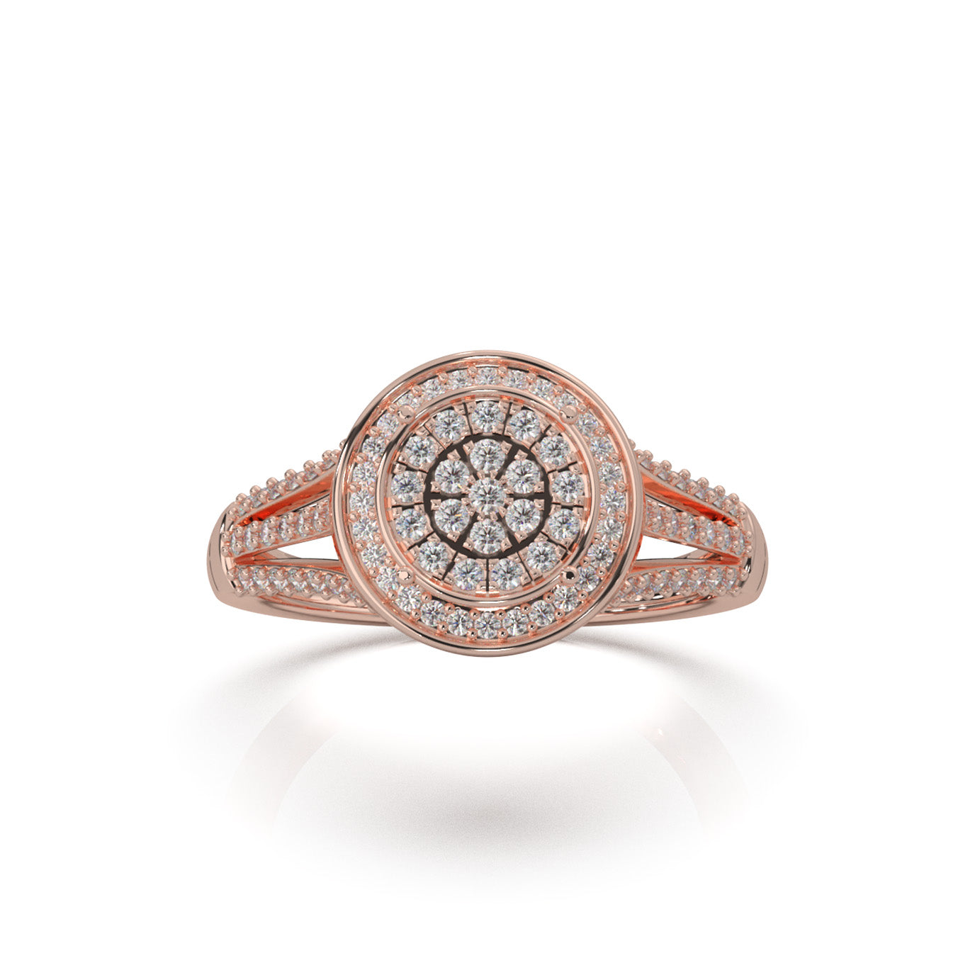 0.50 ct Natural Diamond Engagement Rings in 14k Rose Gold