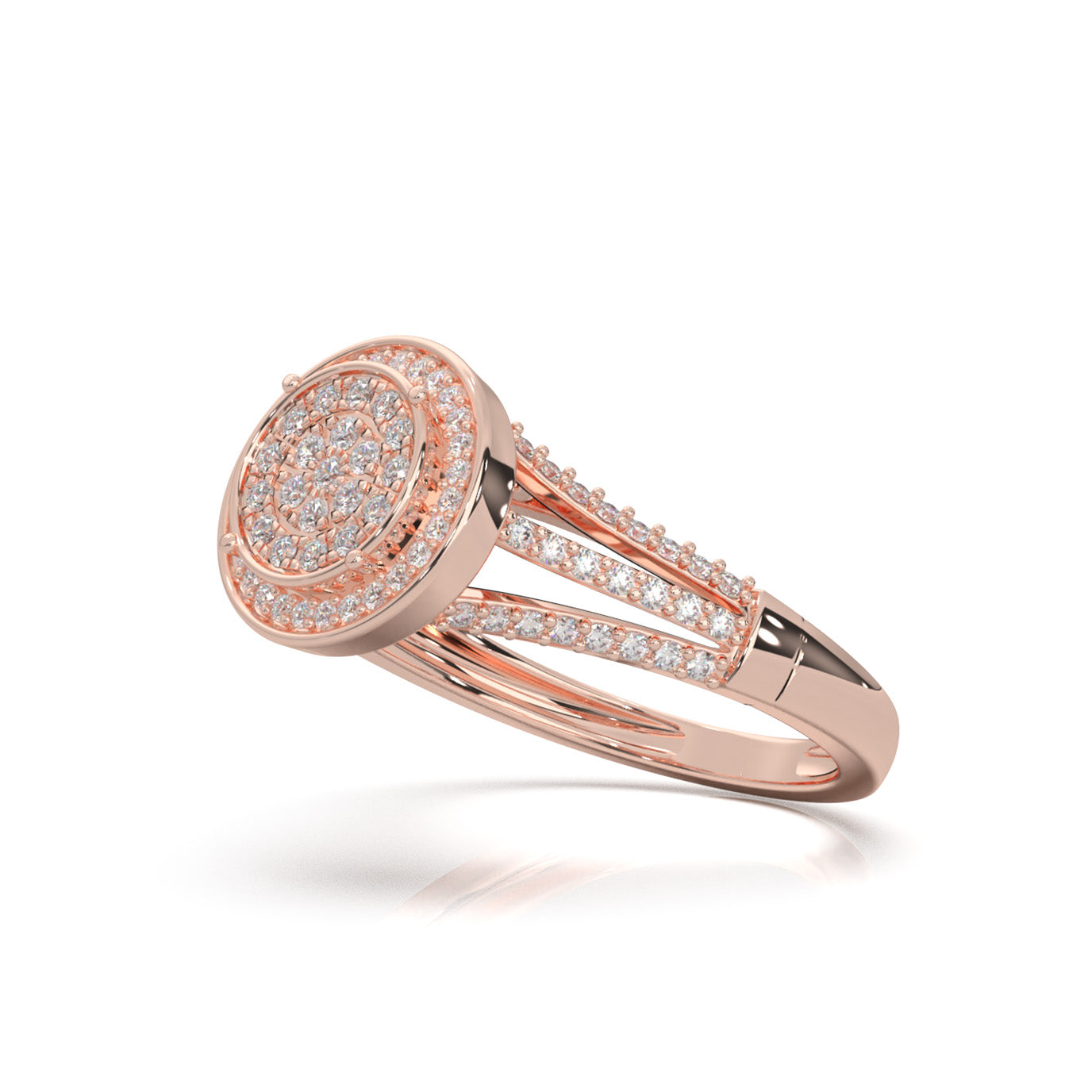0.50 ct Natural Diamond Engagement Rings in 14k Rose Gold