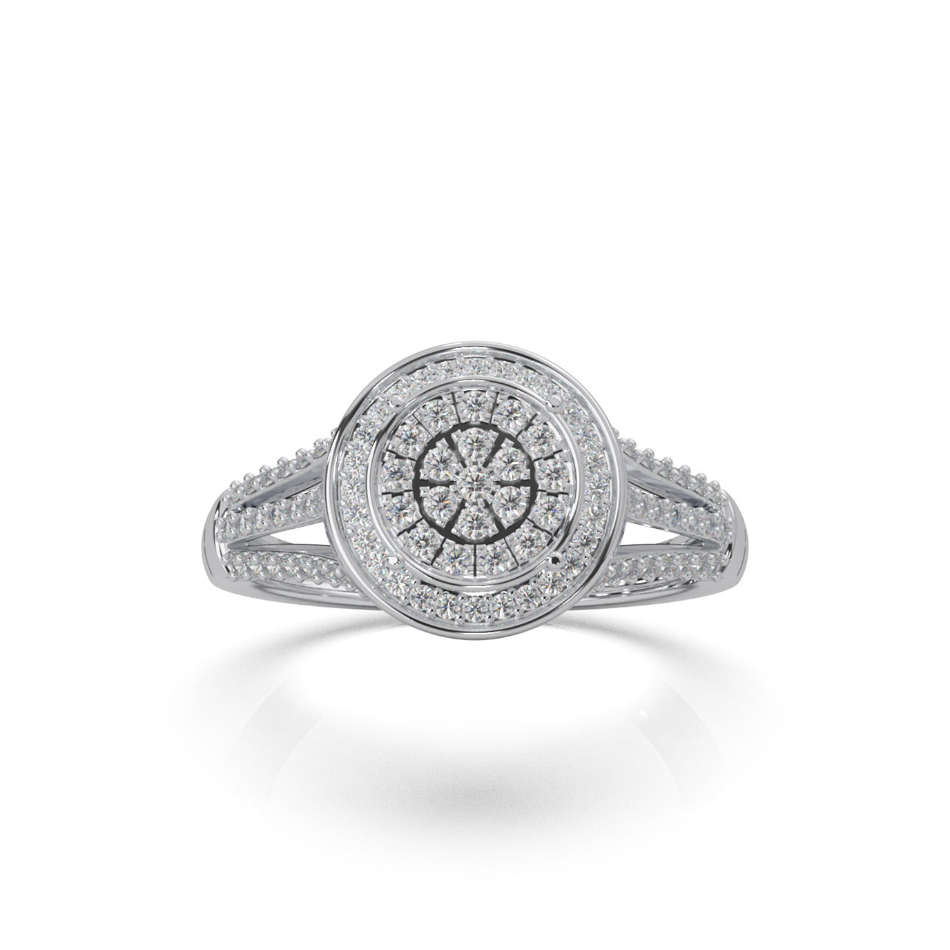 0.50 ct Natural Diamond Engagement Rings in 14k White Gold