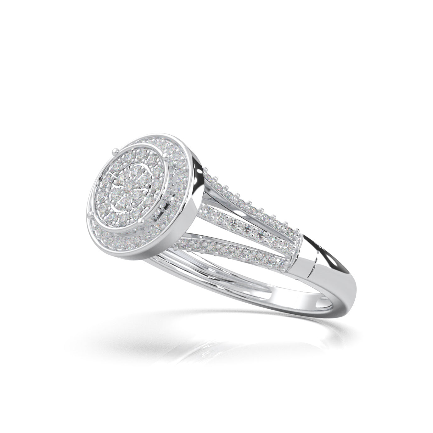 0.50 ct Natural Diamond Engagement Rings in 14k White Gold