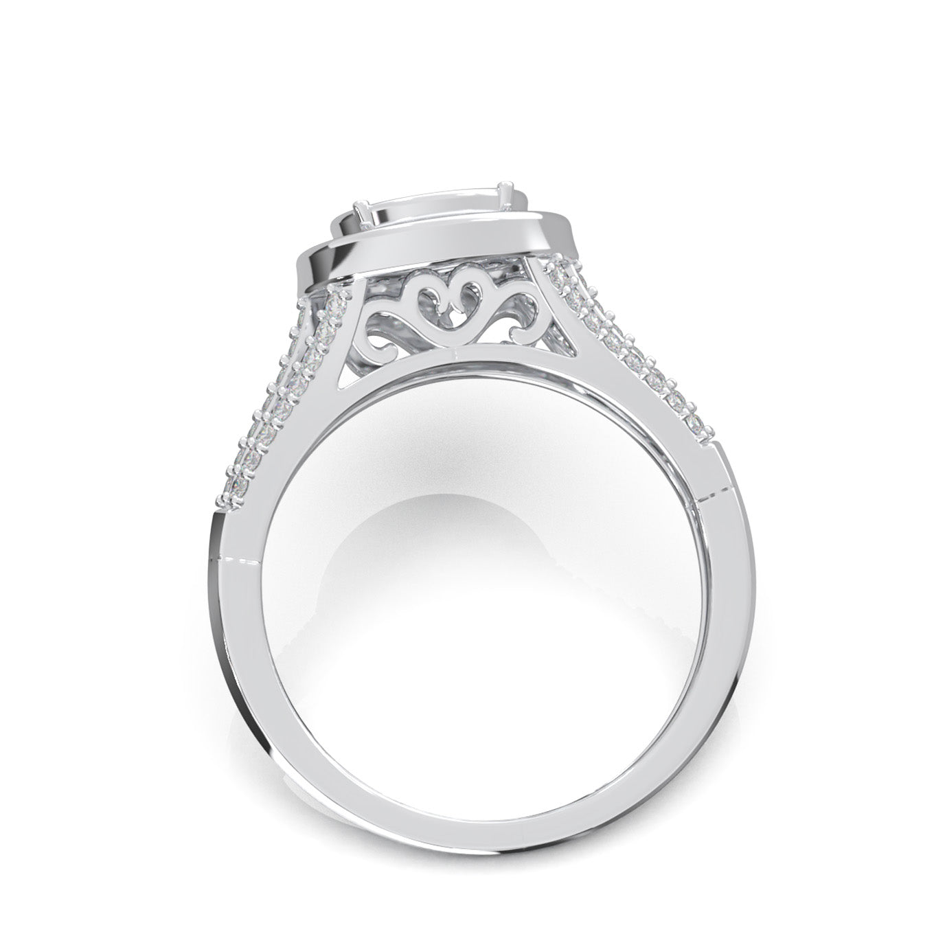 0.50 ct Moissanite Engagement Rings in 14k White Gold