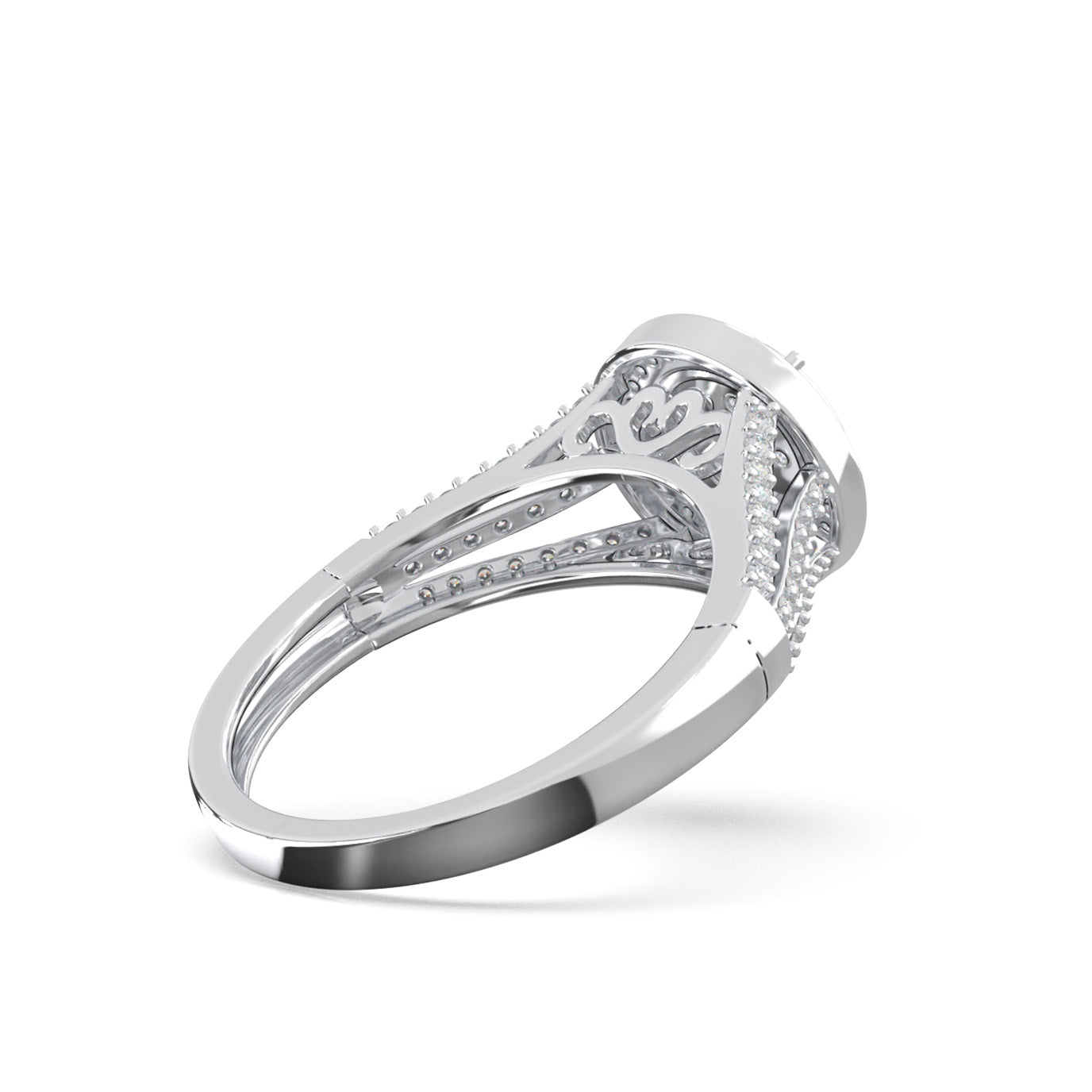 0.50 ct Natural Diamond Engagement Rings in 14k White Gold