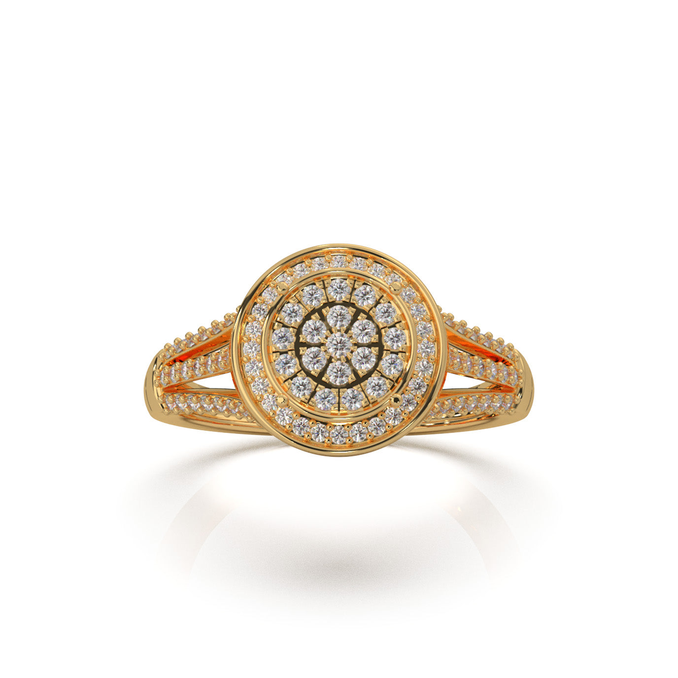 0.50 ct Natural Diamond Engagement Rings in 10k Yellow Gold
