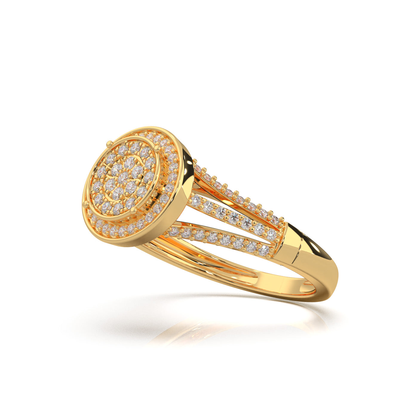 0.50 ct Natural Diamond Engagement Rings in 14k Yellow Gold