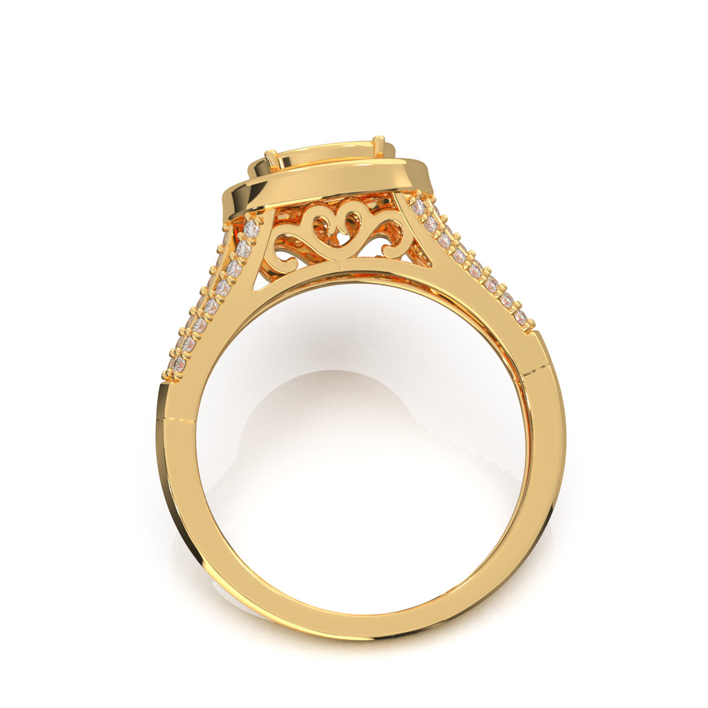 0.50 ct Natural Diamond Engagement Rings in 14k Yellow Gold
