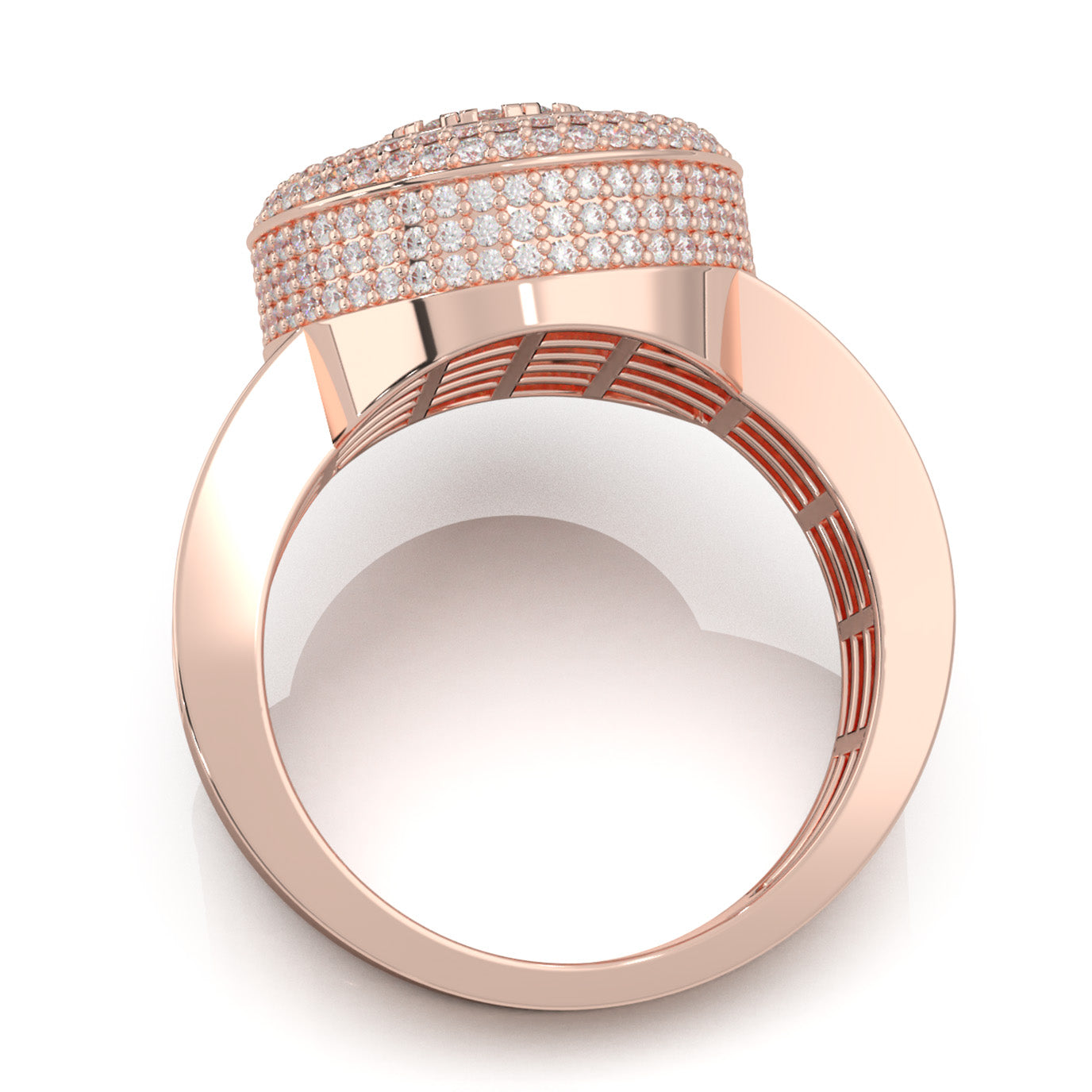 2.40 ct Natural Diamond Statement Mens Rings in 10k Rose Gold