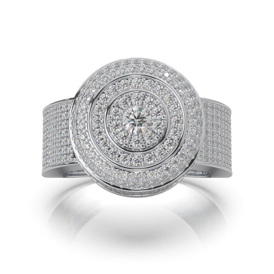 2.40 ct Natural Diamond Statement Mens Rings in 10k White Gold