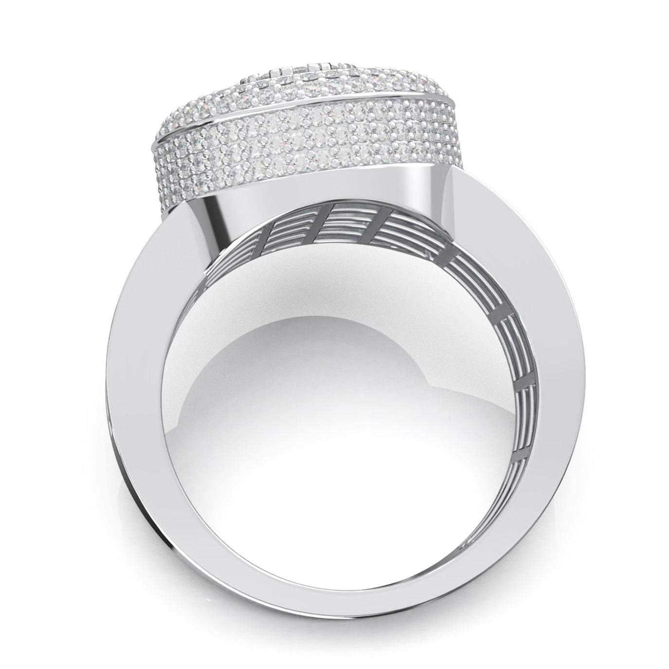 2.40 ct Moissanite Statement Mens Rings in 10k White Gold
