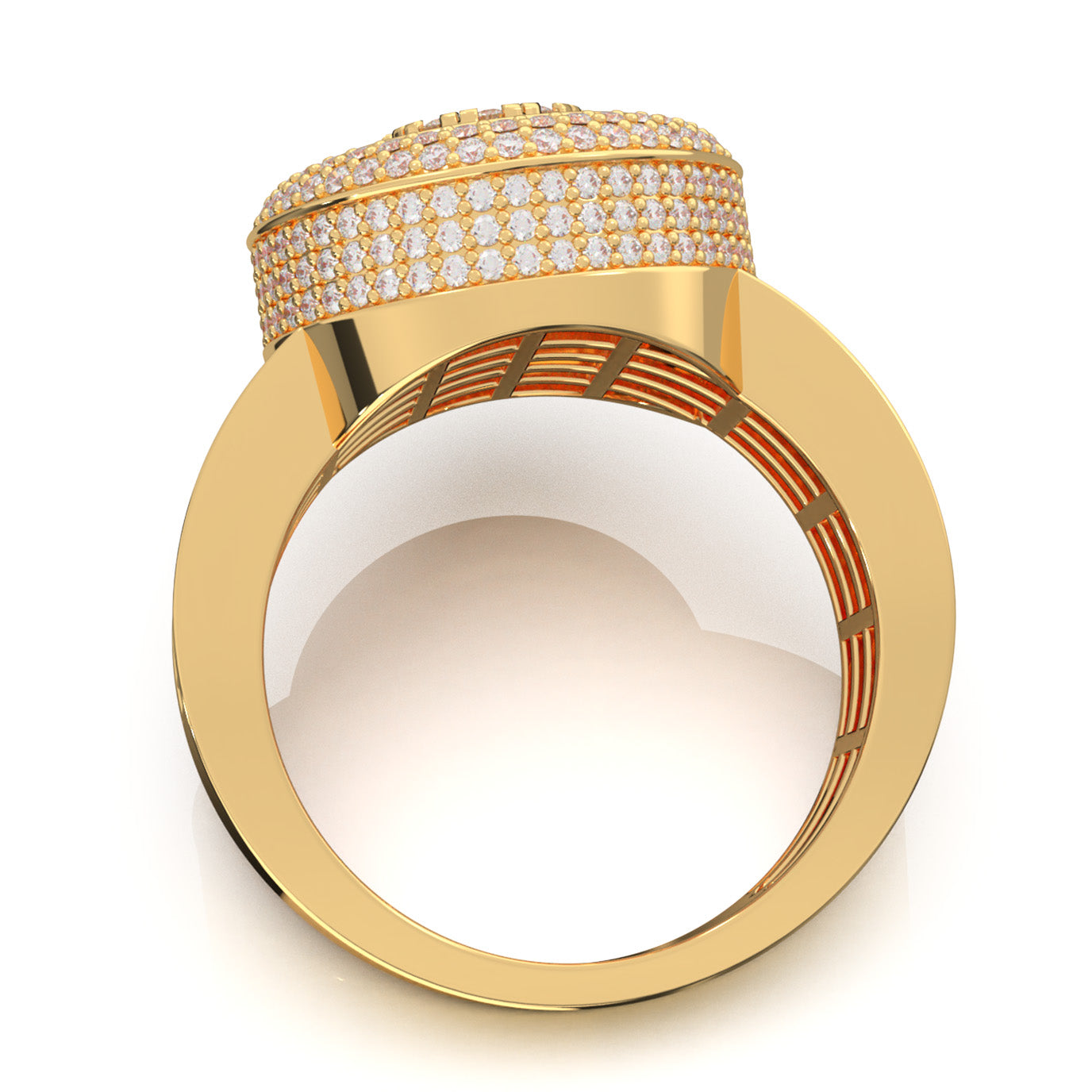 2.40 ct Lab Grown Diamond Statement Mens Rings in 14k Yellow Gold