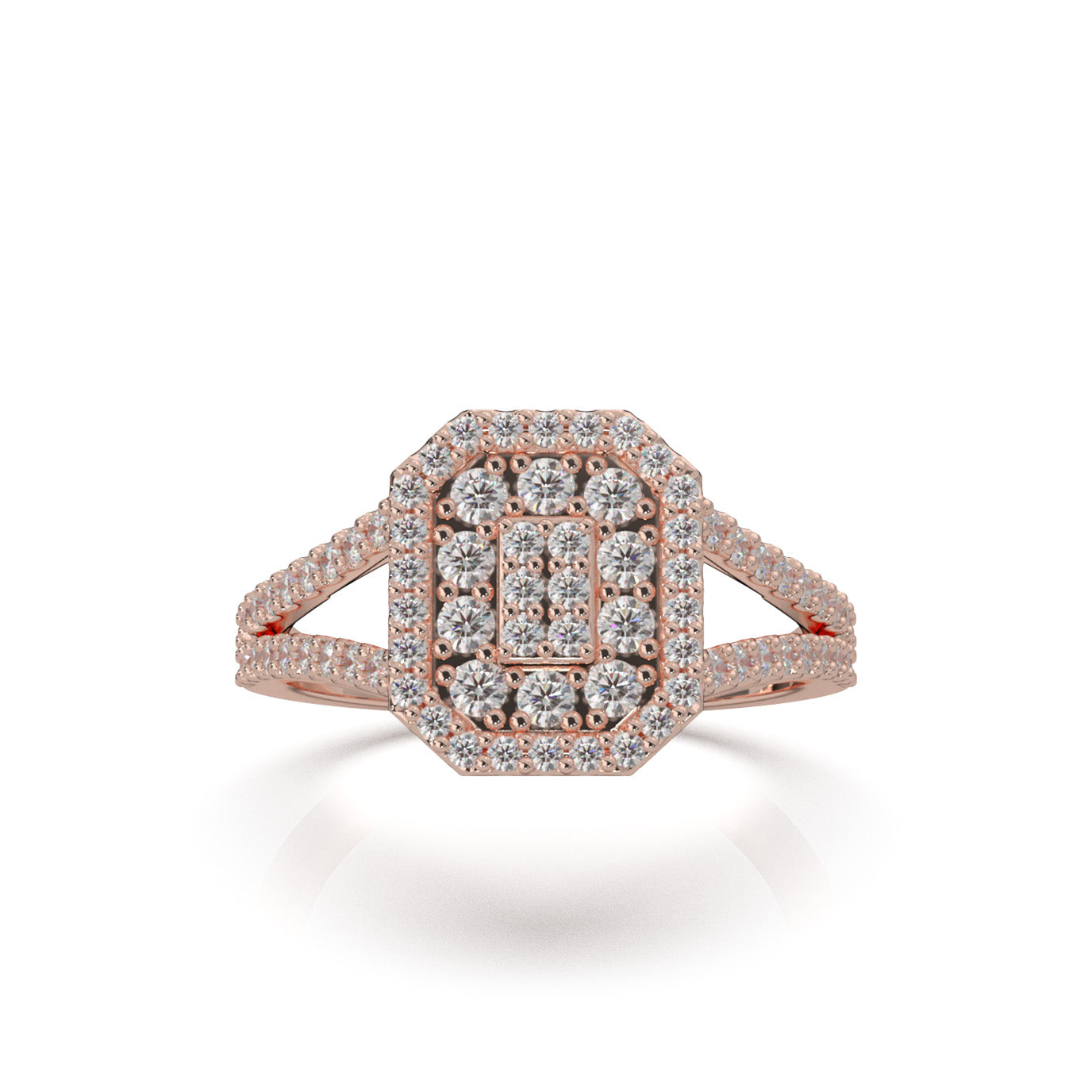 0.85 ct Natural Diamond Engagement Rings in 10k Rose Gold