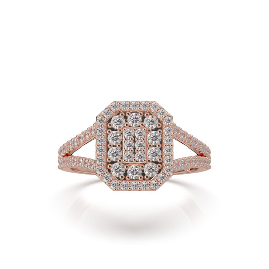 0.85 ct Natural Diamond Engagement Rings in 10k Rose Gold