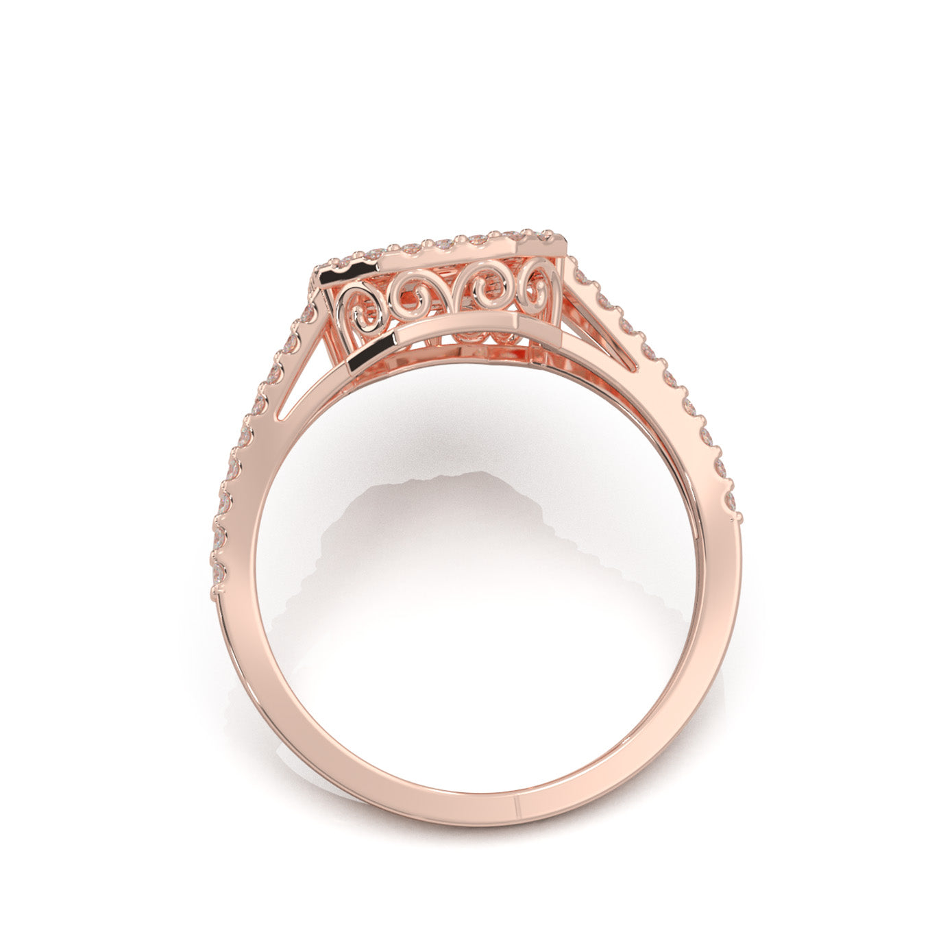 0.85 ct Natural Diamond Engagement Rings in 10k Rose Gold