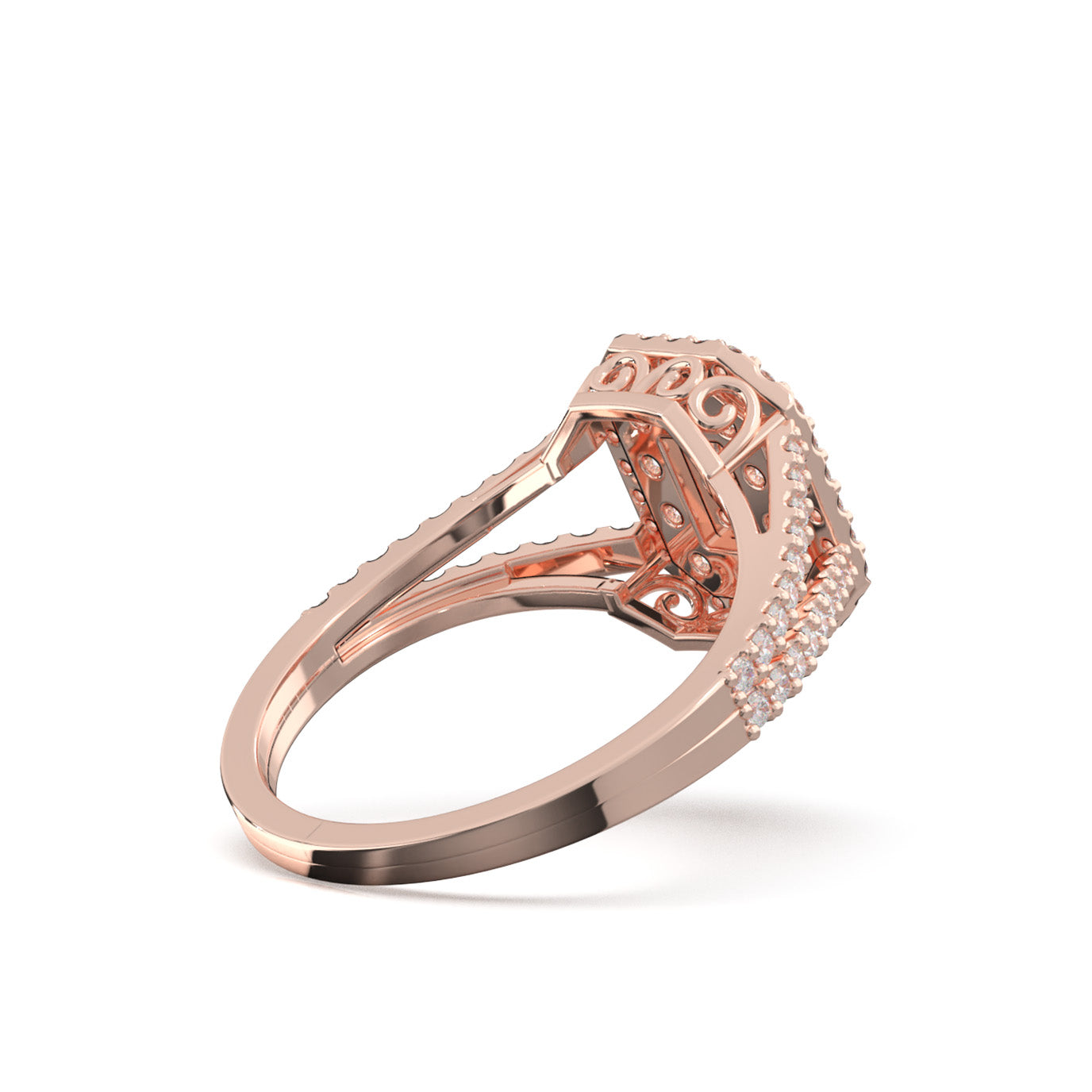 0.85 ct Natural Diamond Engagement Rings in 14k Rose Gold