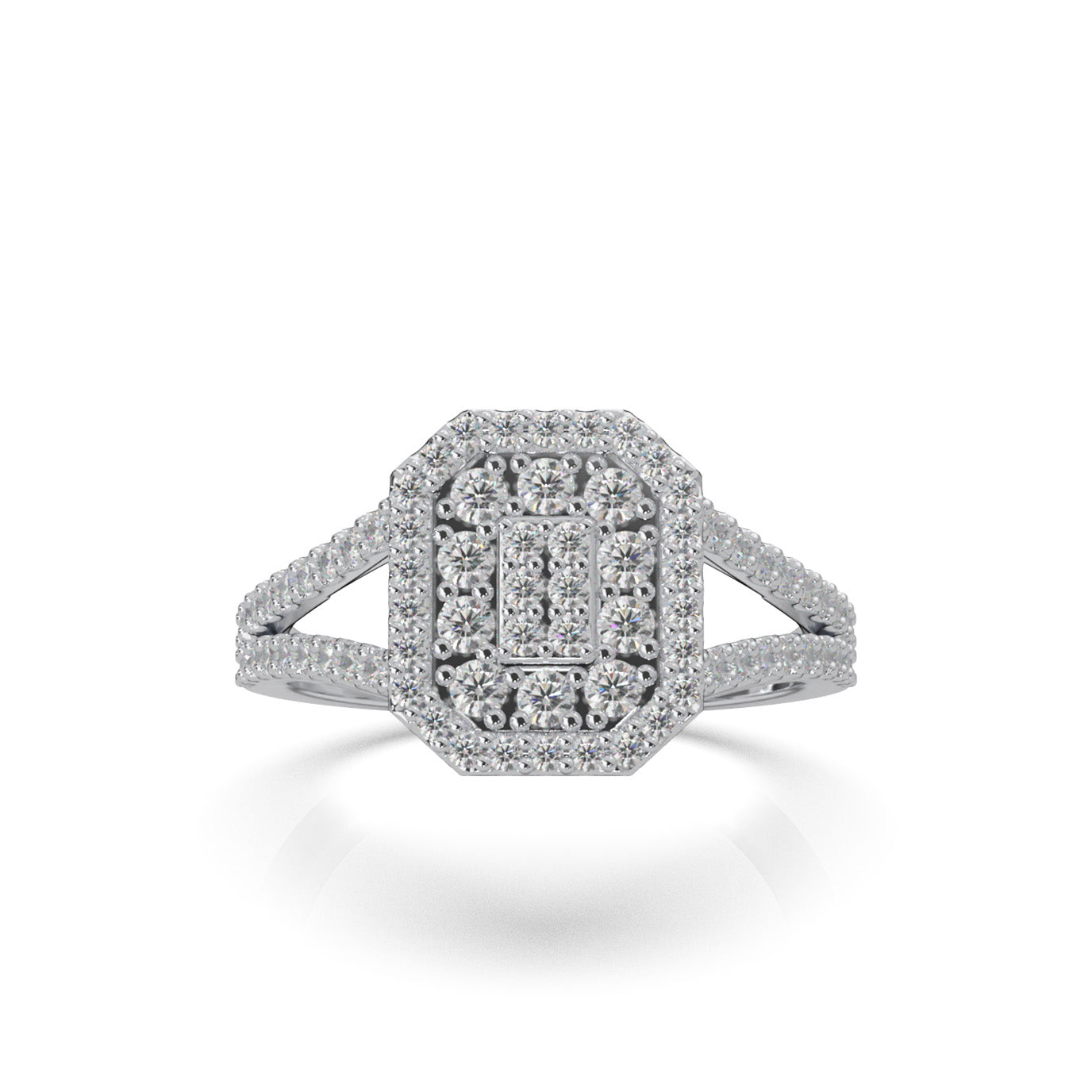 0.85 ct Natural Diamond Engagement Rings in 10k White Gold
