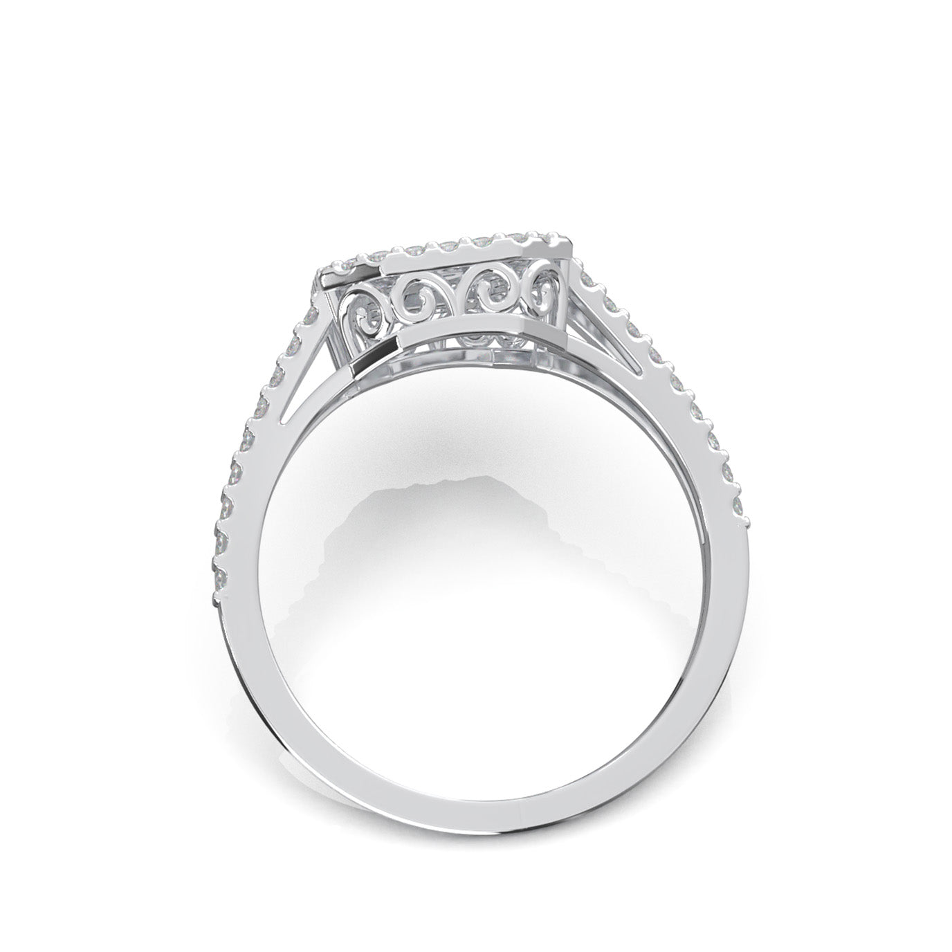 0.85 ct Lab Grown Diamond Engagement Rings in 14k White Gold