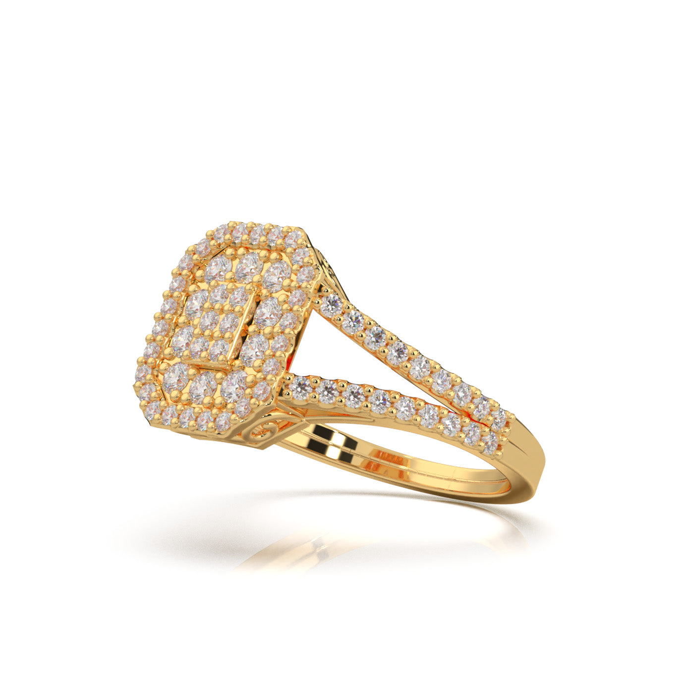 0.85 ct Moissanite Engagement Rings in 10k Yellow Gold