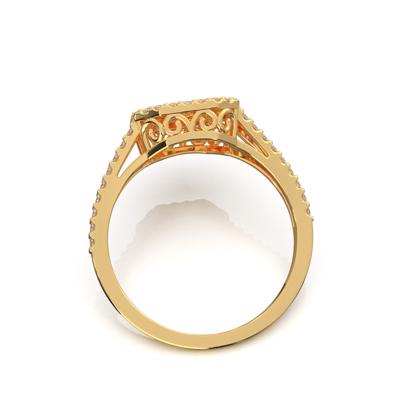 0.85 ct Lab Grown Diamond Engagement Rings in 14k Yellow Gold