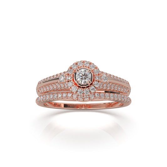 0.60 ct Natural Diamond Engagement Sets in 14k Rose Gold