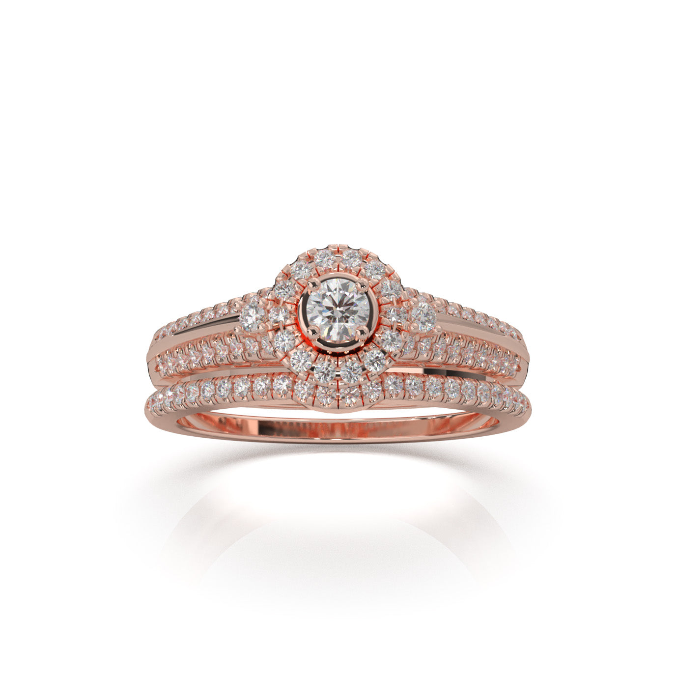 0.60 ct Lab Grown Diamond Engagement Sets in 14k Rose Gold