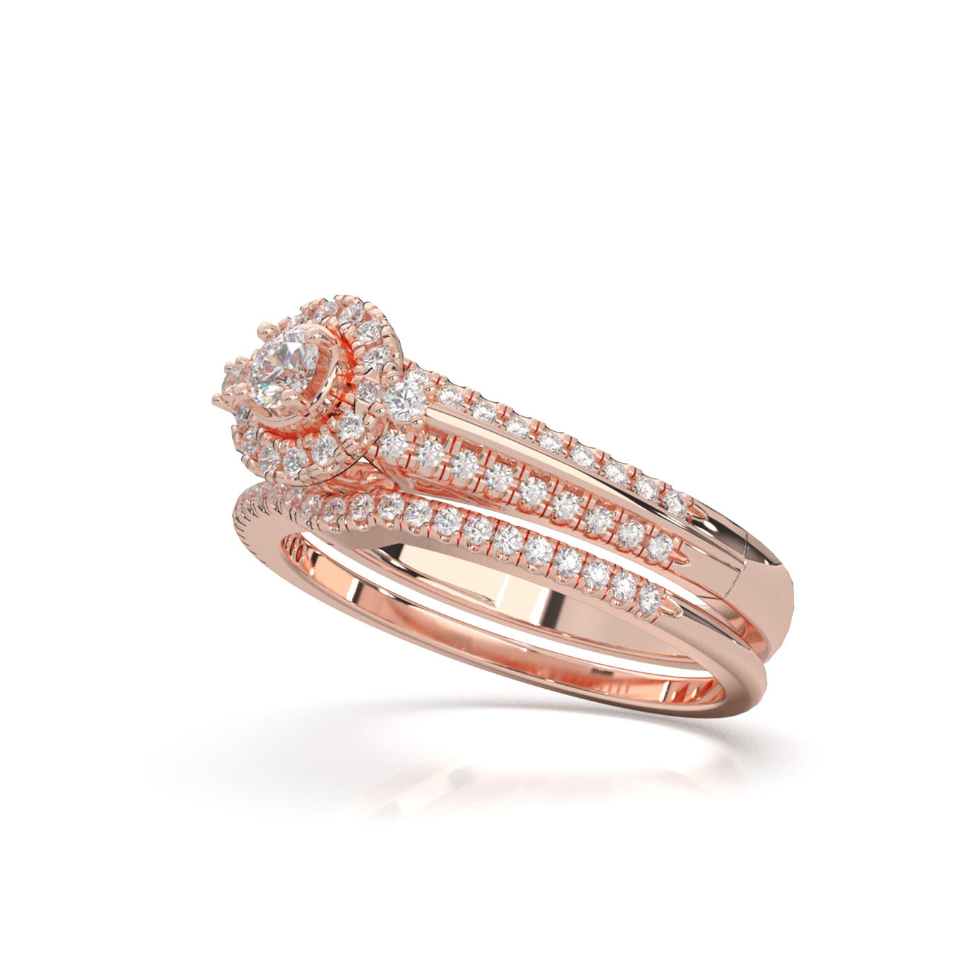 0.60 ct Natural Diamond Engagement Sets in 14k Rose Gold