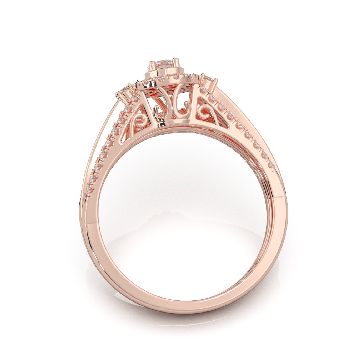 0.60 ct Moissanite Engagement Sets in 10k Rose Gold