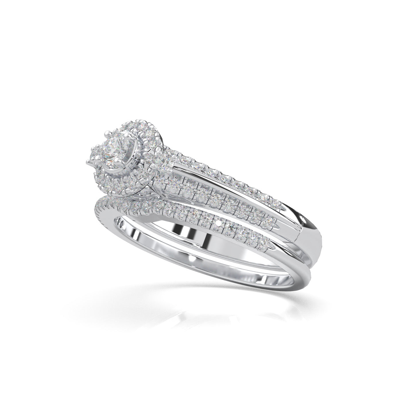 0.60 ct Moissanite Engagement Sets in 10k White Gold