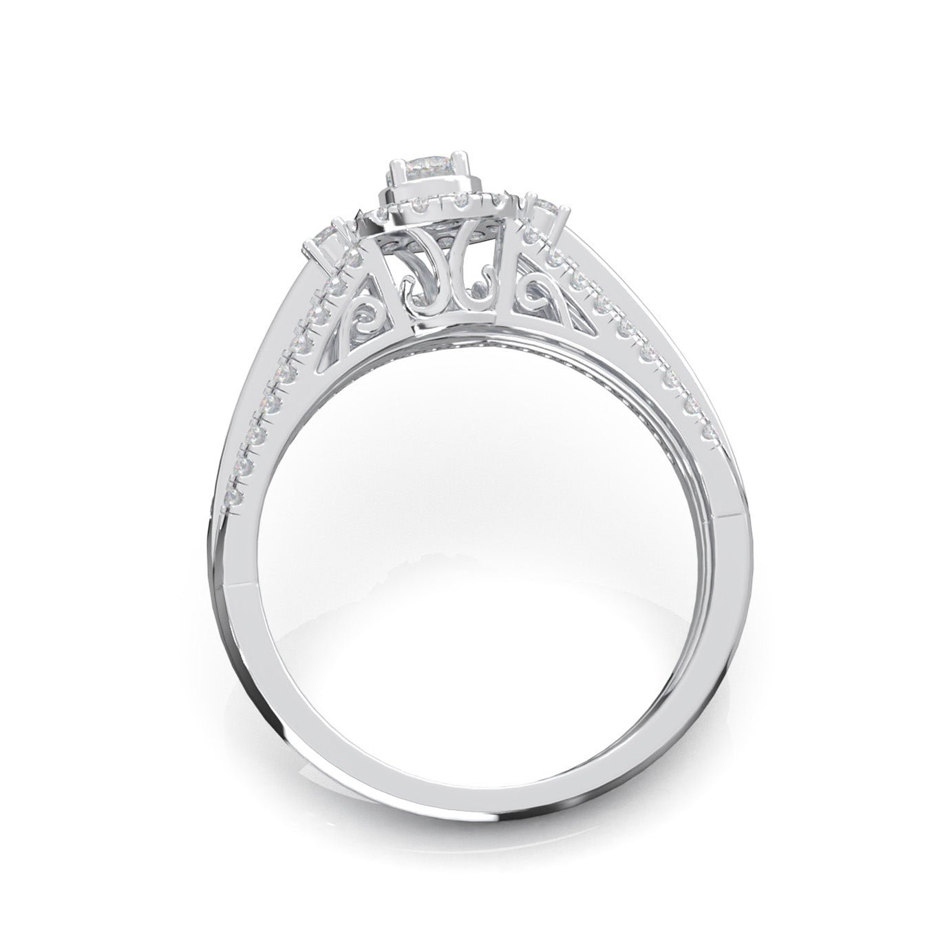 0.60 ct Moissanite Engagement Sets in 14k White Gold