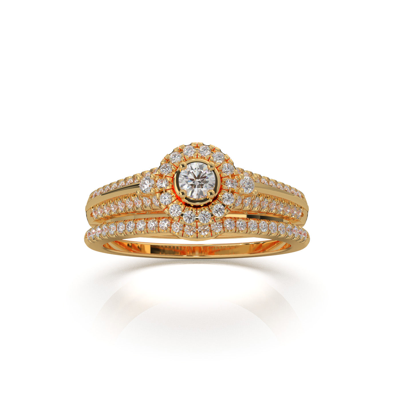 0.60 ct Moissanite Engagement Sets in 10k Yellow Gold