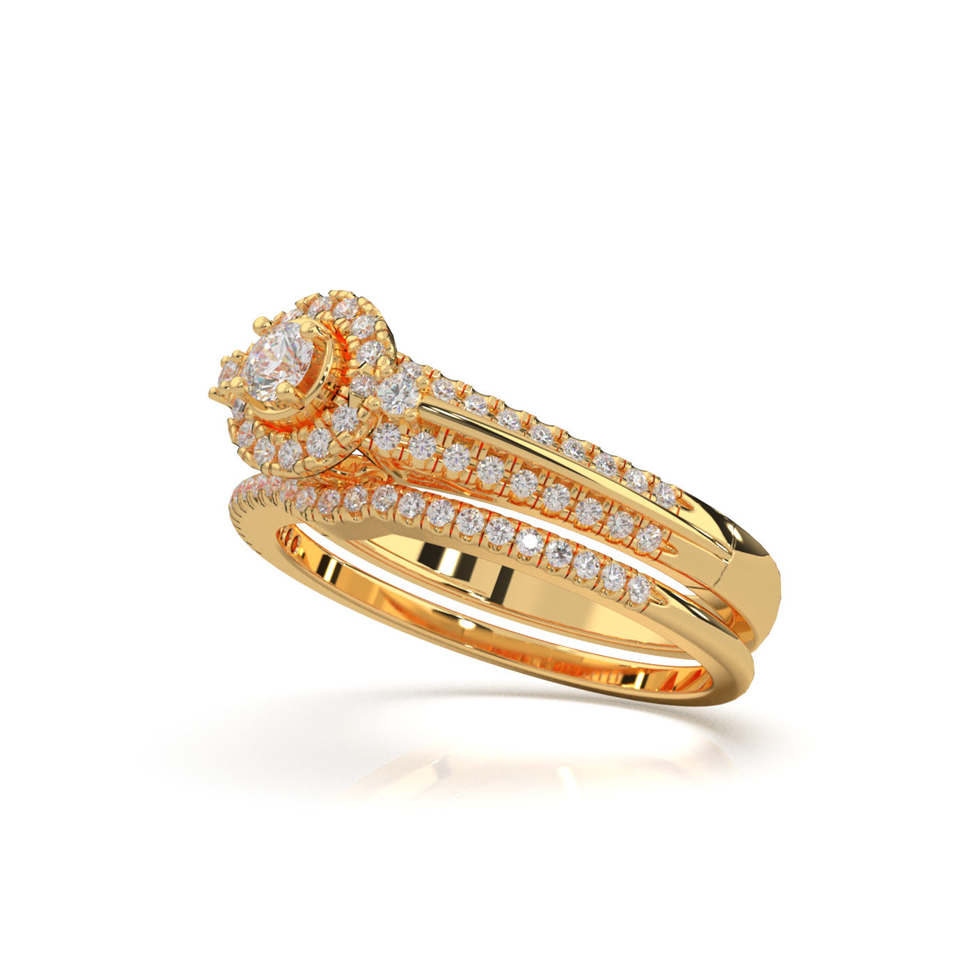 0.60 ct Moissanite Engagement Sets in 10k Yellow Gold