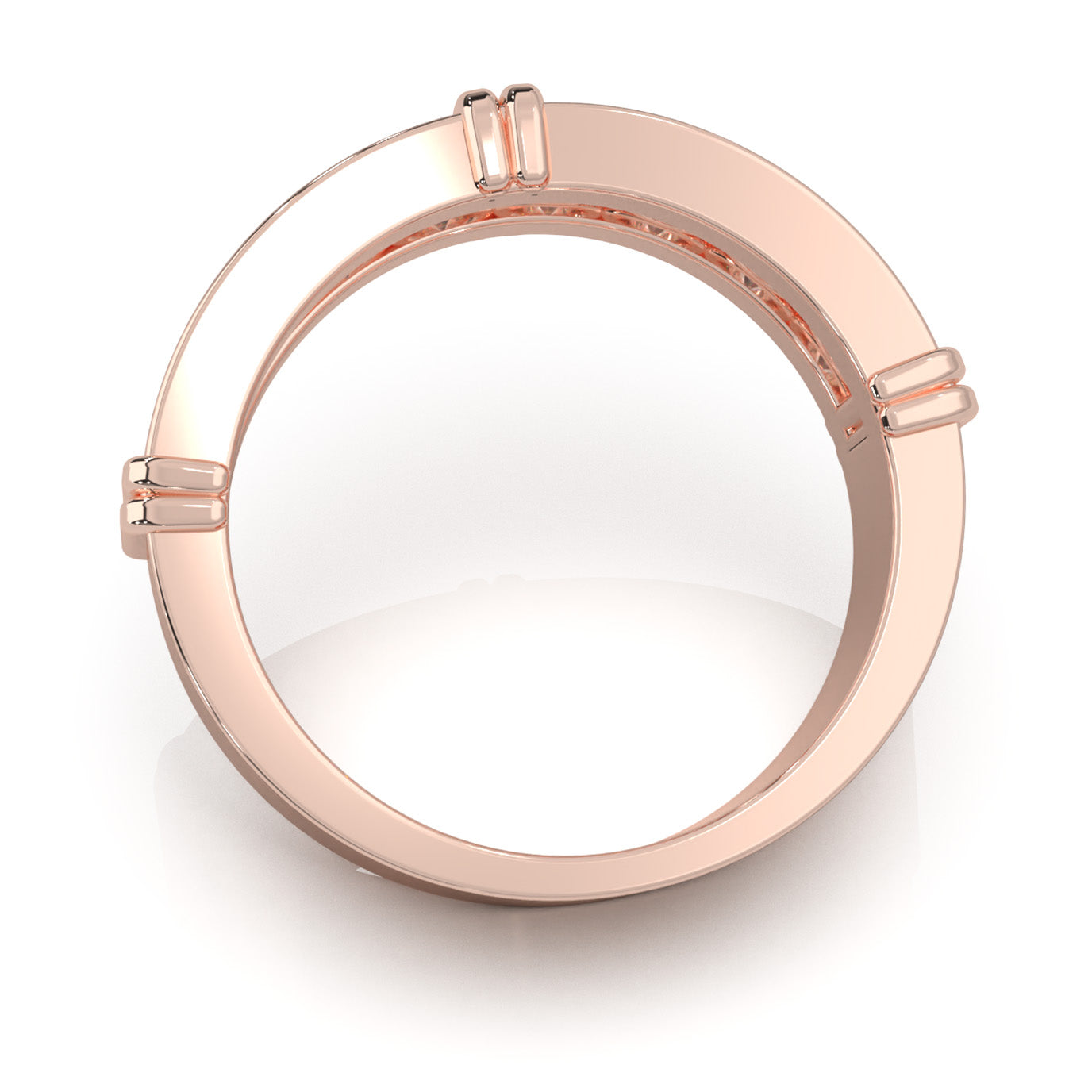 1.60 ct Natural Diamond Wedding Bands in 10k Rose Gold
