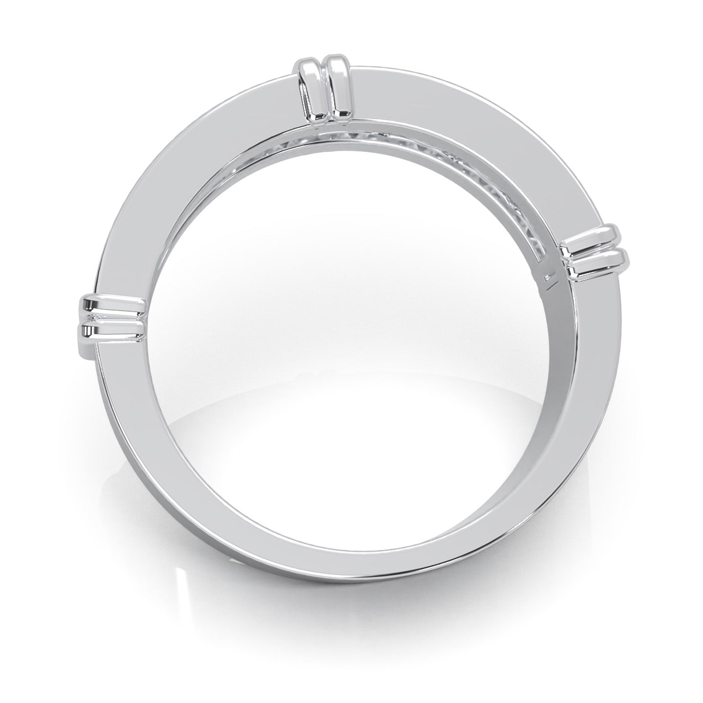 1.60 ct Moissanite Wedding Bands in 14k White Gold