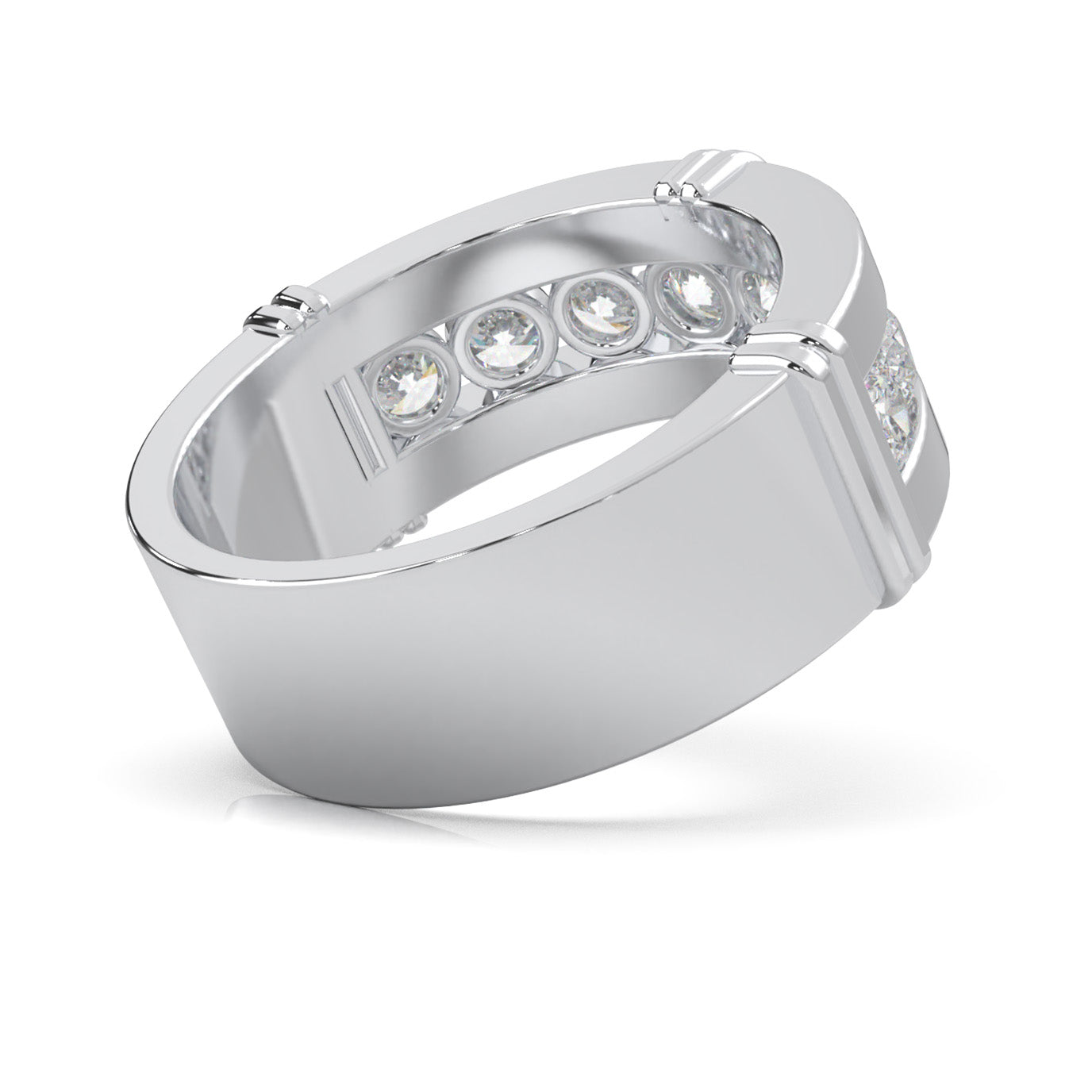 1.60 ct Moissanite Wedding Bands in 10k White Gold