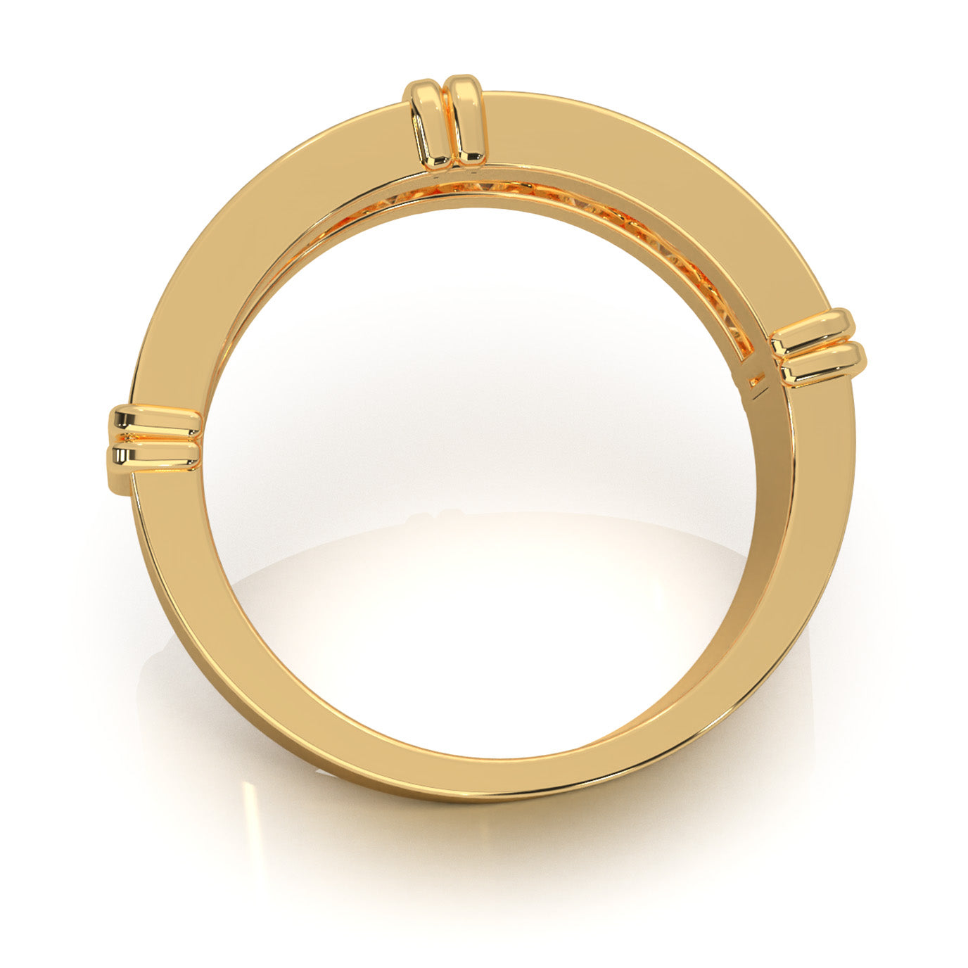 1.60 ct Moissanite Wedding Bands in 10k Yellow Gold