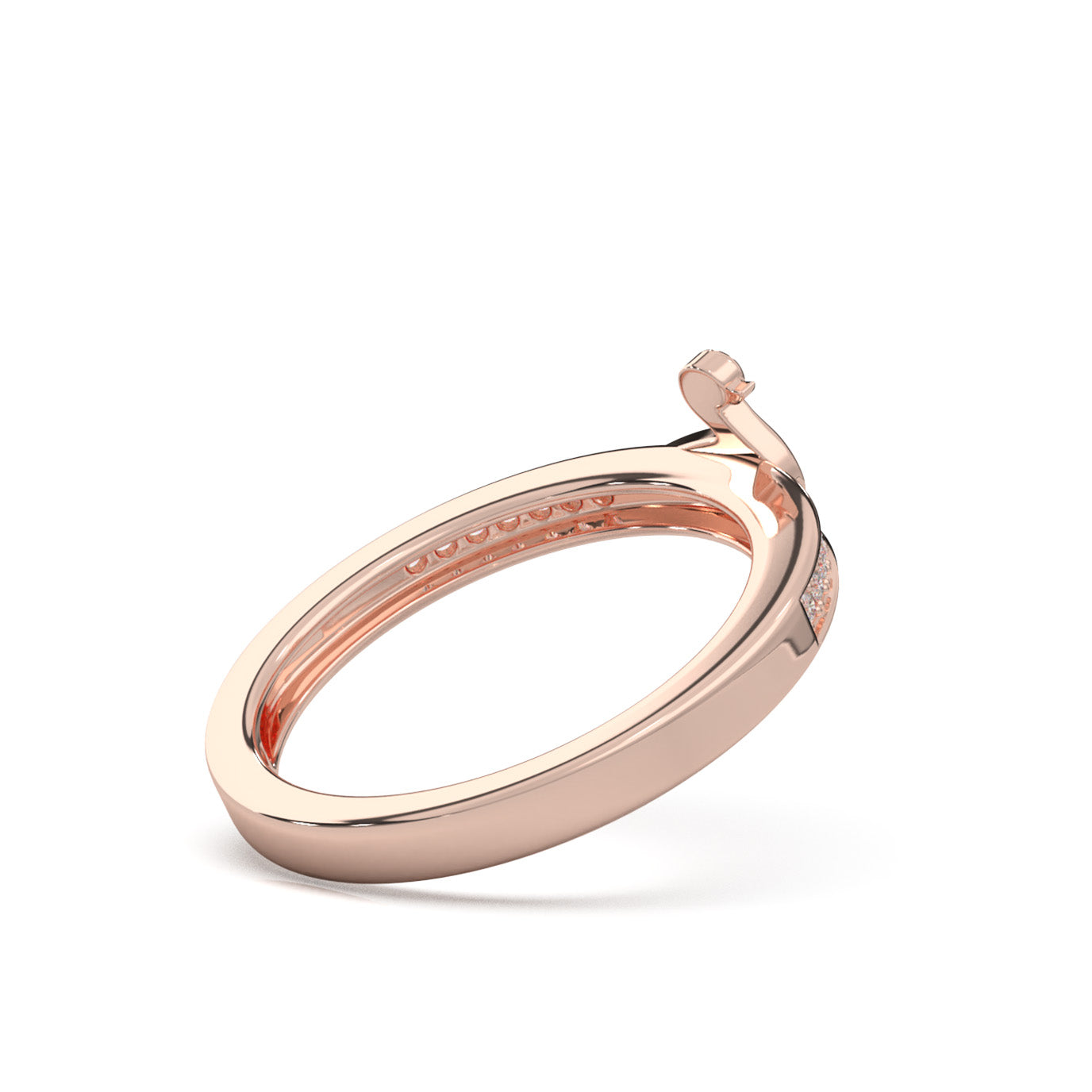 0.15 ct Natural Diamond Duck Fancy Promise Ring in 14k Rose Gold