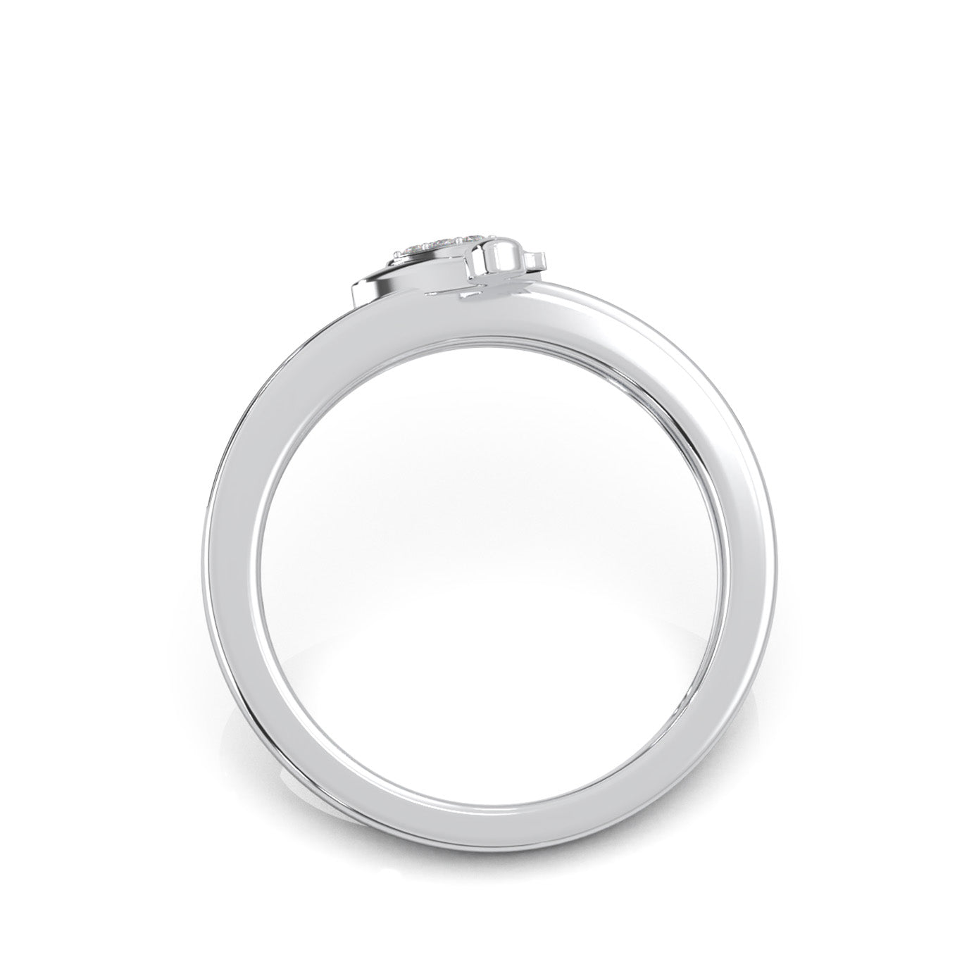 0.15 ct Natural Diamond Duck Fancy Promise Ring in 14k White Gold