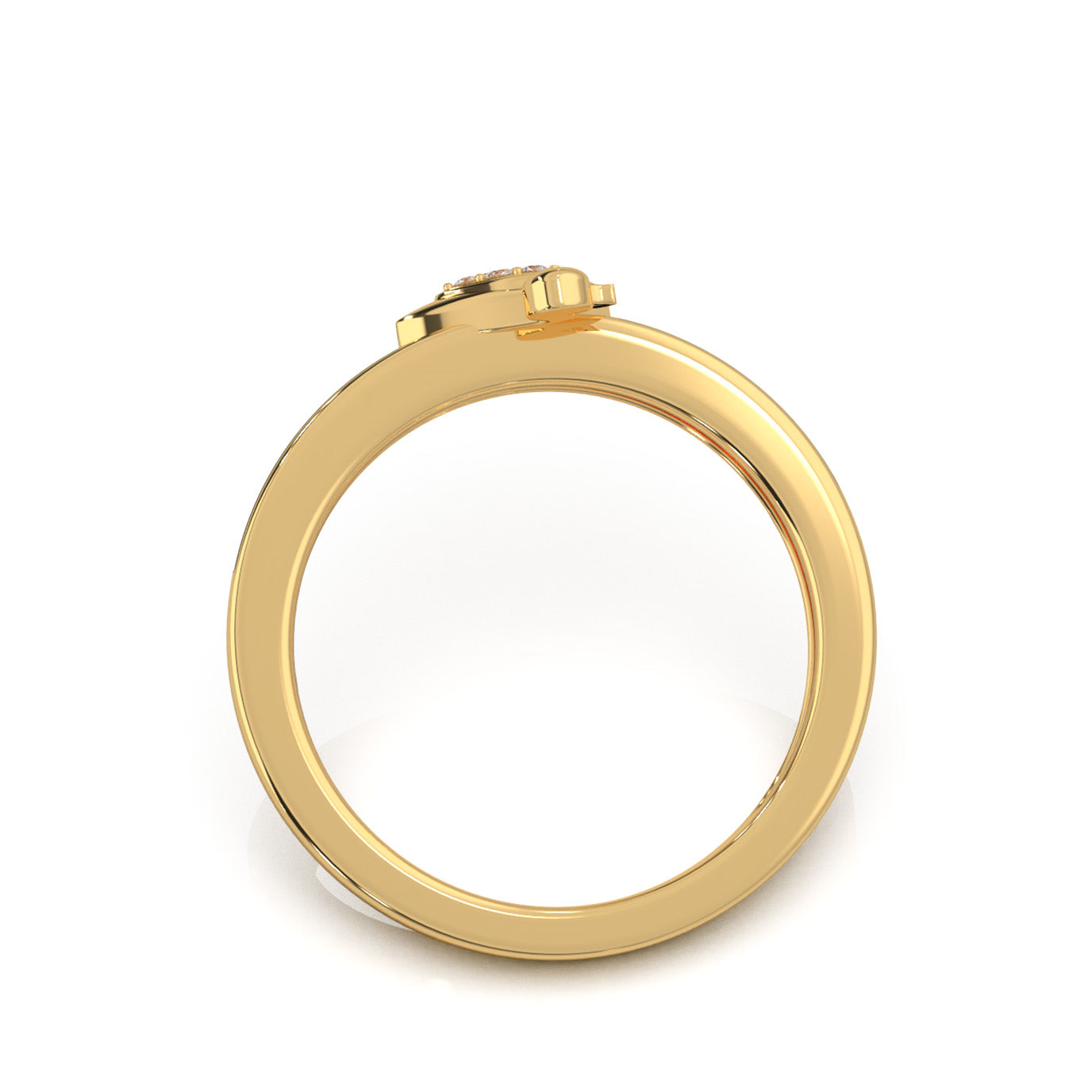 0.15 ct Natural Diamond Duck Fancy Promise Ring in 14k Yellow Gold