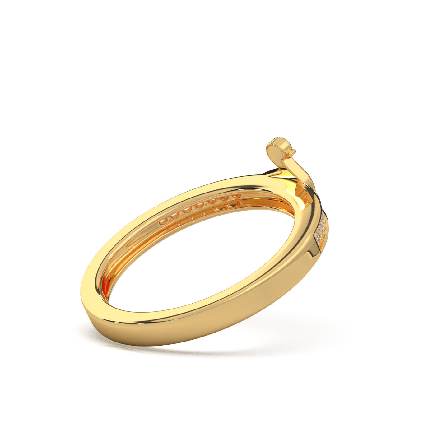 0.15 ct Natural Diamond Duck Fancy Promise Ring in 14k Yellow Gold
