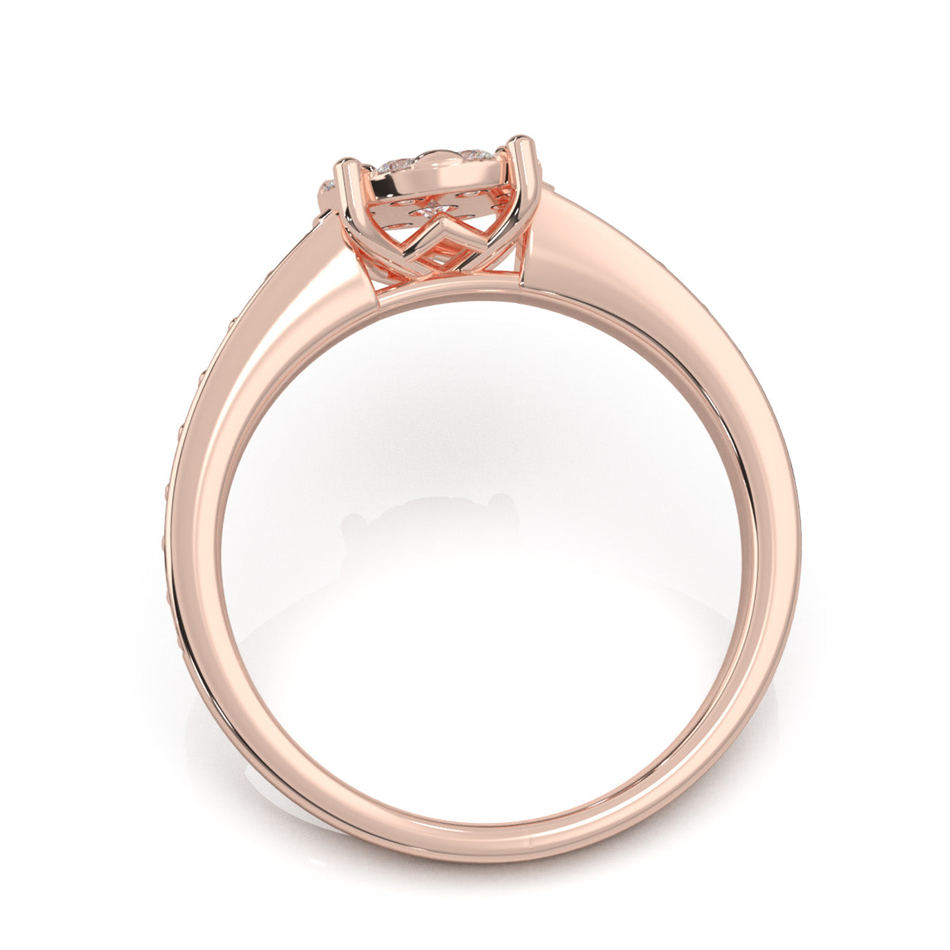 0.85 ct Natural Diamond Round Halo Engagement Ring in 10k Rose Gold